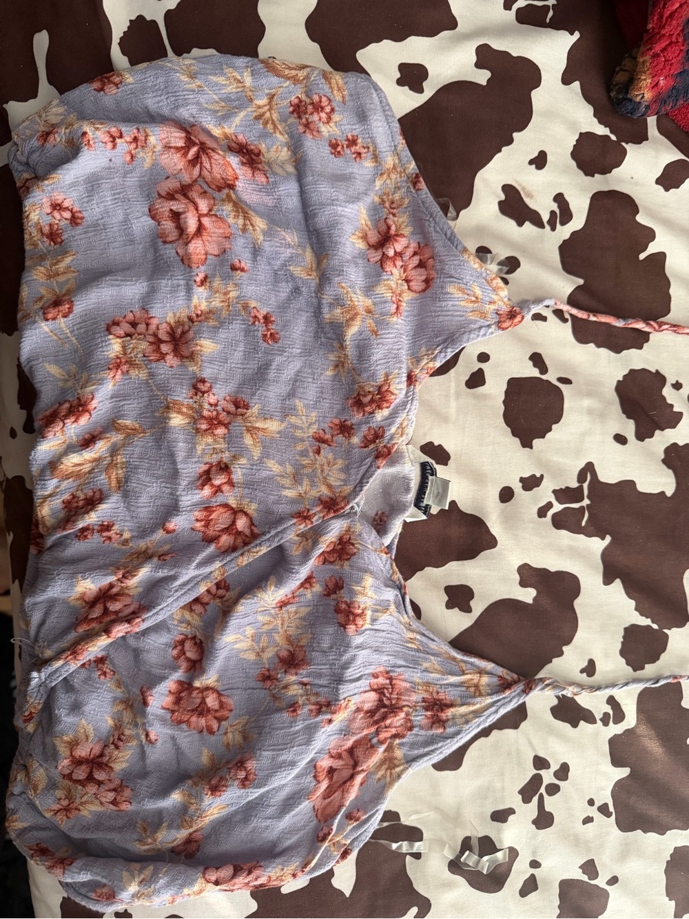 American Eagle Outfitters Lavender Floral crop top with Rose Accents